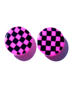 Studs, black and pink