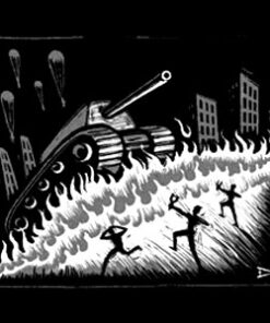 Drooker - Zwille vs. Panzer Aufnäher