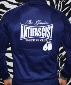 Alternative view of Antifascist Fighting Club Trainingsjacke, blau mit weißem Logo