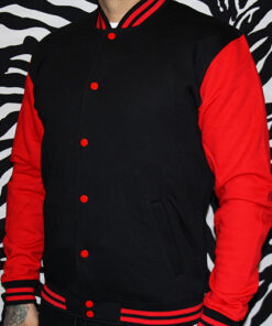 Urban Classics College Sweatjacket schwarz/rot