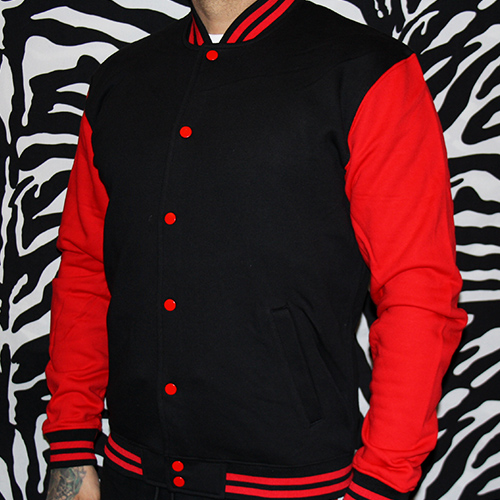 Urban Classics College Sweatjacket schwarz/rot