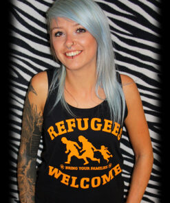 Refugees Welcome orange Girl-Tank-Top