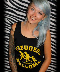 Refugees Welcome yellow Girl-Tank-Top