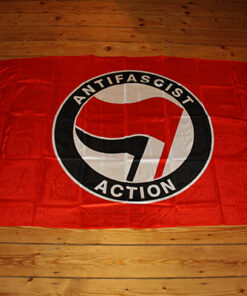 Antifascist Action (red/black logo on red) Flagge