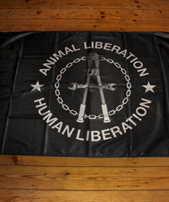 Animal liberation human liberation bolt cutter Flagge