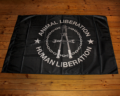 Animal liberation human liberation bolt cutter Flagge