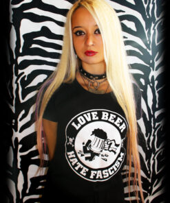 Love beer - hate fascism Girlie-Shirt