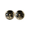 Studs, black skull on white glitter