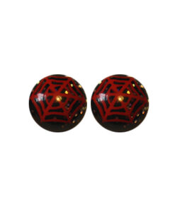 Studs, red spidernet on black