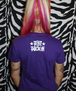Alternative view of Pestpocken - Talking is over (purple) Girlie-Shirt