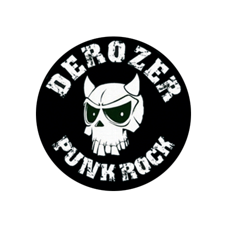 Derozer - Punk Rock white Button