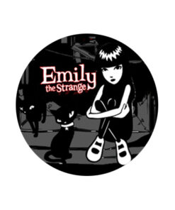 Emily Strange - Sitting with a cat Button