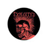 Exploited - Red skull on black Button