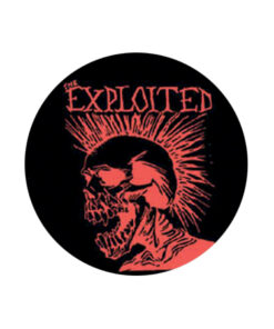 Exploited - Red skull on black Button