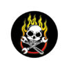 Skull In Flames Button