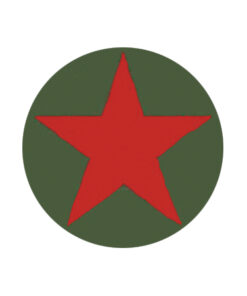 Red star on olive Button