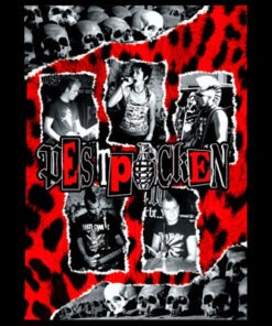 Pestpocken - Spiky Hair Collage Aufkleber (115x 85 mm, 20 Stück)