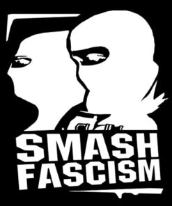 Smash Fascism white mask Aufnäher