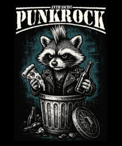 Punkrock Racoon Sticker / Aufkleber